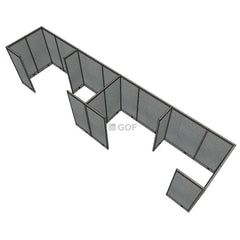 GOF 4 Person Separate Workstation Cubicle (5'D x 26'W x 6'H -W) / Office Partition, Room Divider - Kainosbuy.com