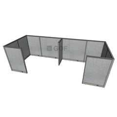GOF 2 Person Separate Workstation Cubicle (5.5'D  x 12'W x 4'H-W) / Office Partition, Room Divider - Kainosbuy.com
