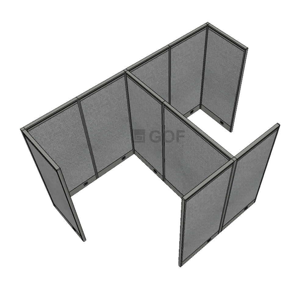 GOF Double 2 Person Workstation Cubicle (12'D x 7'W x 6'H) / Office Partition, Room Divider - Kainosbuy.com