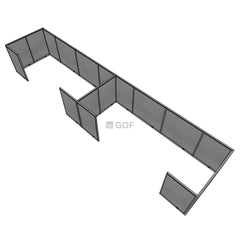 GOF 4 Person Workstation Cubicle (6'D  x 24'W x 4'H) / Office Partition, Room Divider - Kainosbuy.com