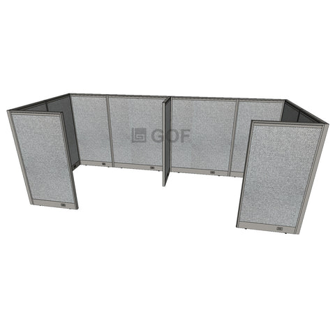 GOF 2 Person Separate Workstation Cubicle (5.5'D  x 12'W x 5'H-W) / Office Partition, Room Divider - Kainosbuy.com