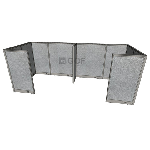 GOF 2 Person Separate Workstation Cubicle (6'D  x 14'W x 5'H -W) / Office Partition, Room Divider - Kainosbuy.com
