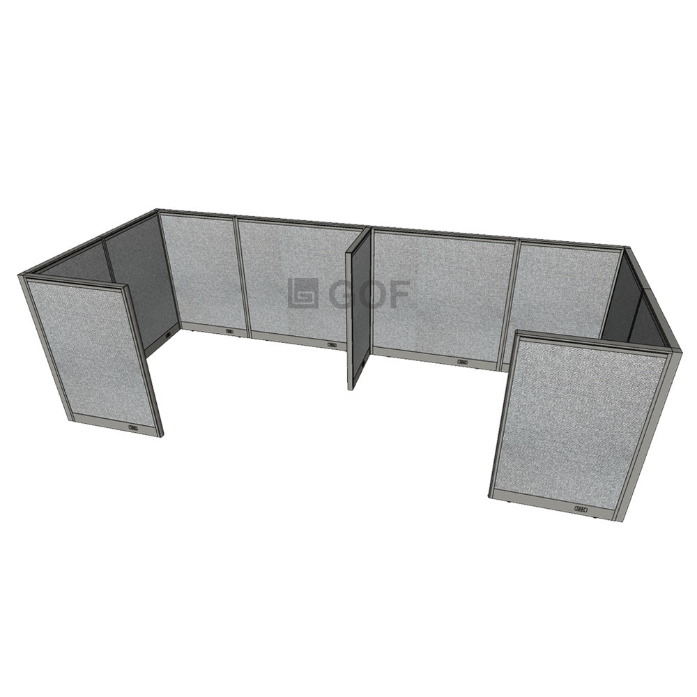GOF 2 Person Separate Workstation Cubicle (C-6'D  x 12'W x 4'H -W) / Office Partition, Room Divider - Kainosbuy.com