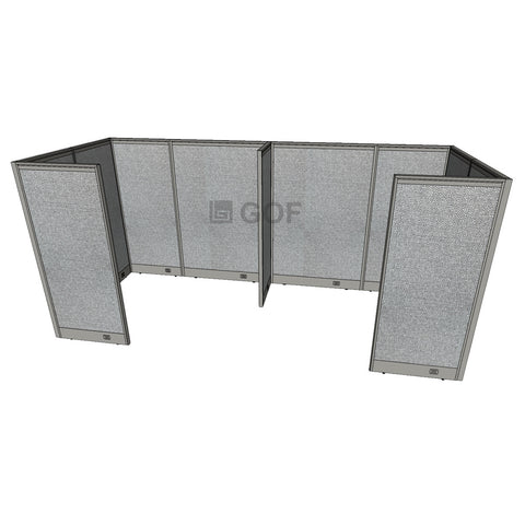 GOF 2 Person Separate Workstation Cubicle (6'D  x 14'W x 6'H -W) / Office Partition, Room Divider - Kainosbuy.com