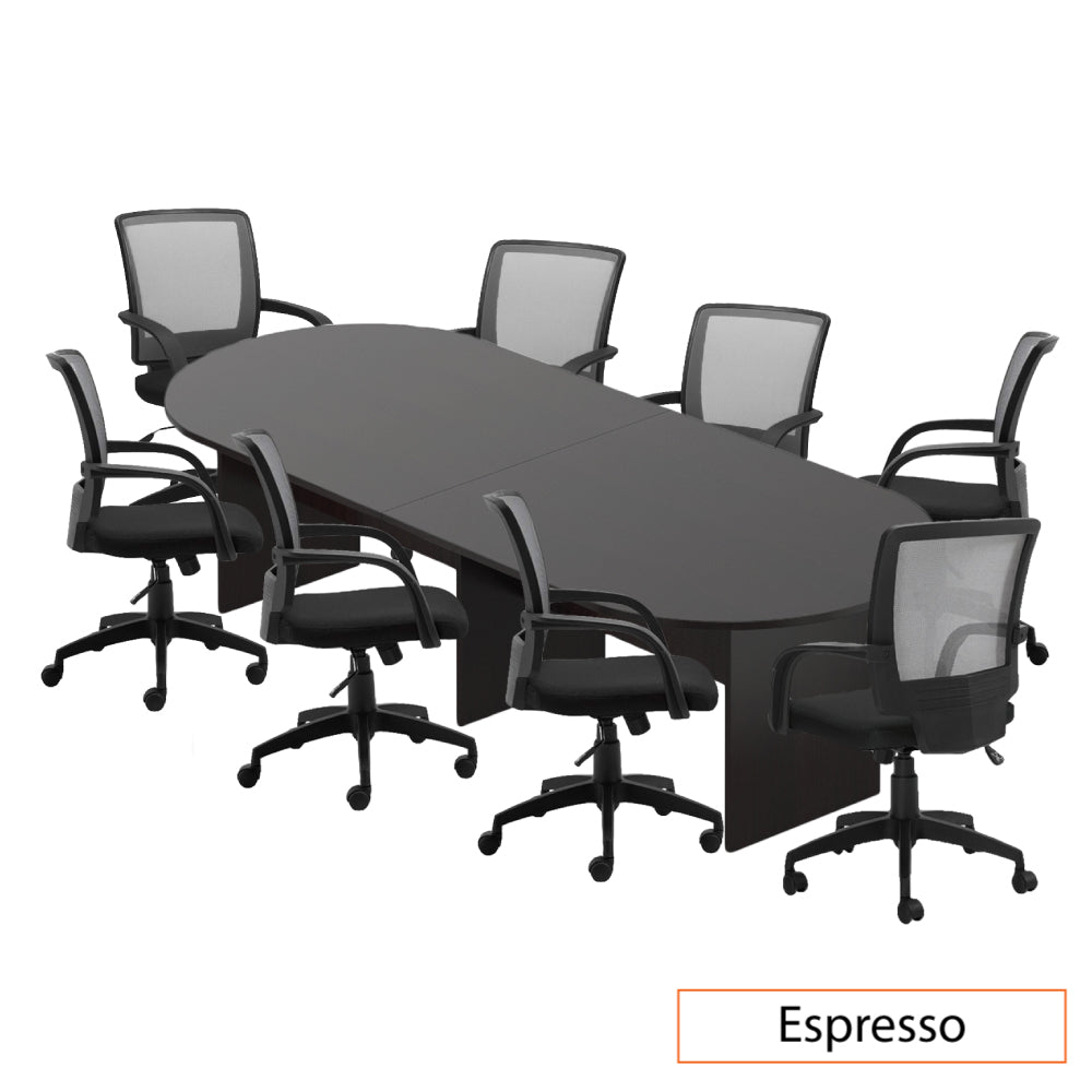 10ft. Racetrack Conference Table with <br>8 Chairs (G10900B) - Kainosbuy.com