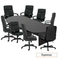 10ft. Racetrack Conference Table with<br>8 Chairs (G11782B) - Kainosbuy.com