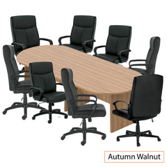 10ft. Racetrack Conference Table with<br>8 Chairs (G11782B) - Kainosbuy.com