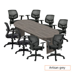 10ft. Racetrack Conference Table with<br>8 Chairs (G11514B) - Kainosbuy.com
