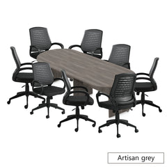 10ft. Racetrack Conference Table with<br>8 Chairs(G10902B) - Kainosbuy.com