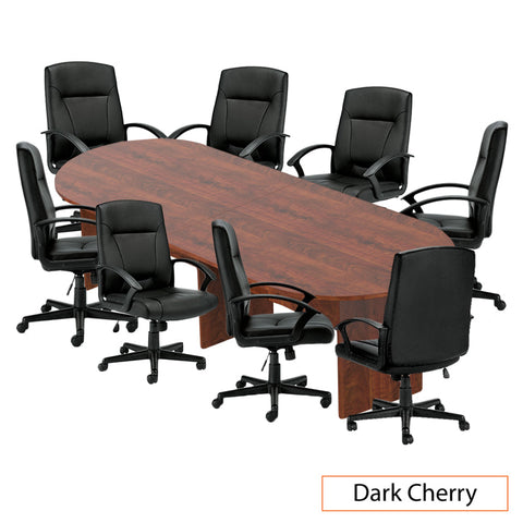 10ft. Racetrack Conference Table with<br>8 Chairs (G11776B) - Kainosbuy.com
