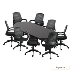 10ft. Racetrack Conference Table with<br>8 Chairs(G10902B) - Kainosbuy.com