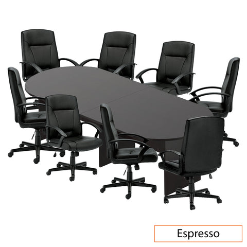 10ft. Racetrack Conference Table with<br>8 Chairs (G11776B) - Kainosbuy.com