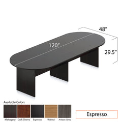 10ft. Racetrack Conference Table with<br>8 Chairs (G11612B) - Kainosbuy.com