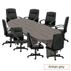 10ft. Racetrack Conference Table with<br>8 Chairs (G11776B) - Kainosbuy.com