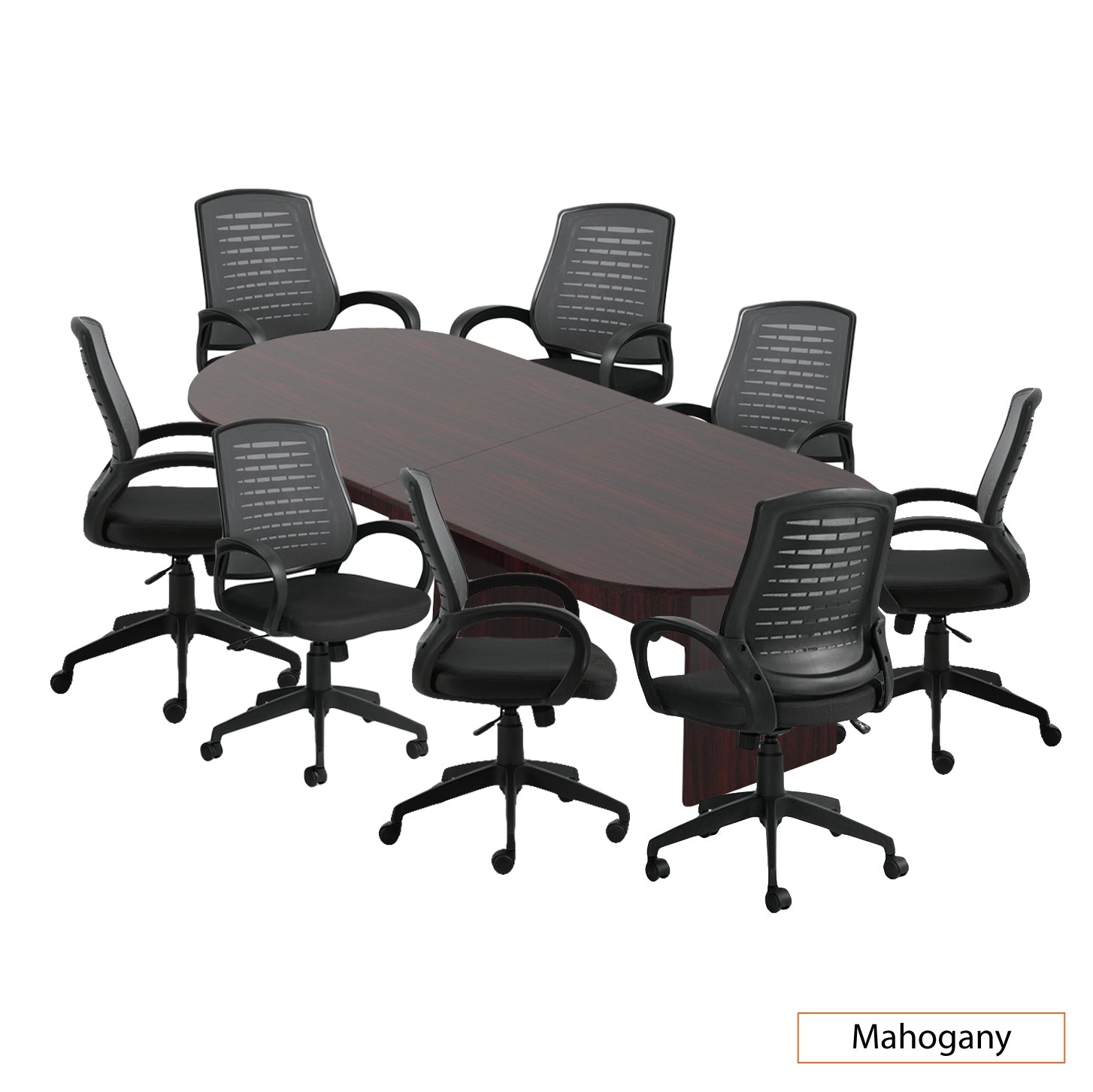 10ft. Racetrack Conference Table with<br>8 Chairs(G10902B) - Kainosbuy.com