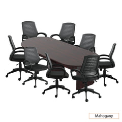 10ft. Racetrack Conference Table with<br>8 Chairs(G10902B) - Kainosbuy.com