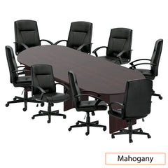 10ft. Racetrack Conference Table with<br>8 Chairs (G11776B) - Kainosbuy.com