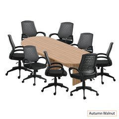 10ft. Racetrack Conference Table with<br>8 Chairs(G10902B) - Kainosbuy.com