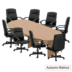 10ft. Racetrack Conference Table with<br>8 Chairs (G11776B) - Kainosbuy.com