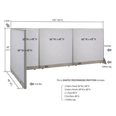 GOF Office L-Shaped Partition 48d x 126w x 48H - Kainosbuy.com