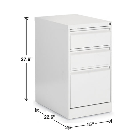 3 Drawer Pedestal - Box/Box/File, Metal, File Storage