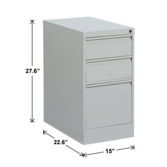 3 Drawer Pedestal - Box/Box/File, Metal, File Storage