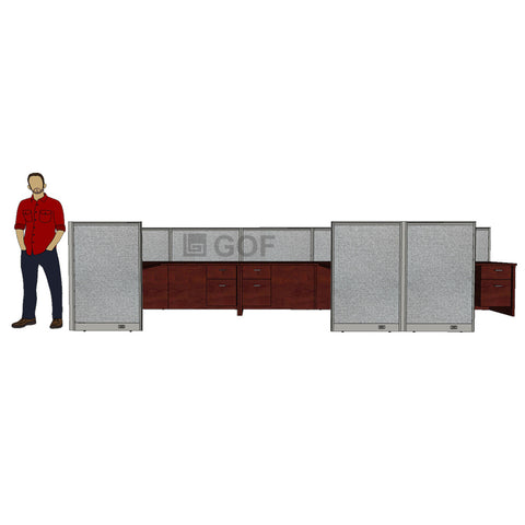 GOF Double 6 Person Workstation Cubicle (10'D x 18'W x 4'H) / Office Partition, Room Divider - Kainosbuy.com