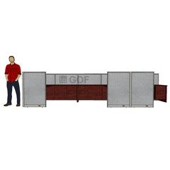 GOF Double 6 Person Workstation Cubicle (10'D x 18'W x 4'H) / Office Partition, Room Divider - Kainosbuy.com