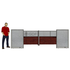 GOF 2 Person Separate Workstation Cubicle (5.5'D  x 13'W x 4'H-W) / Office Partition, Room Divider - Kainosbuy.com