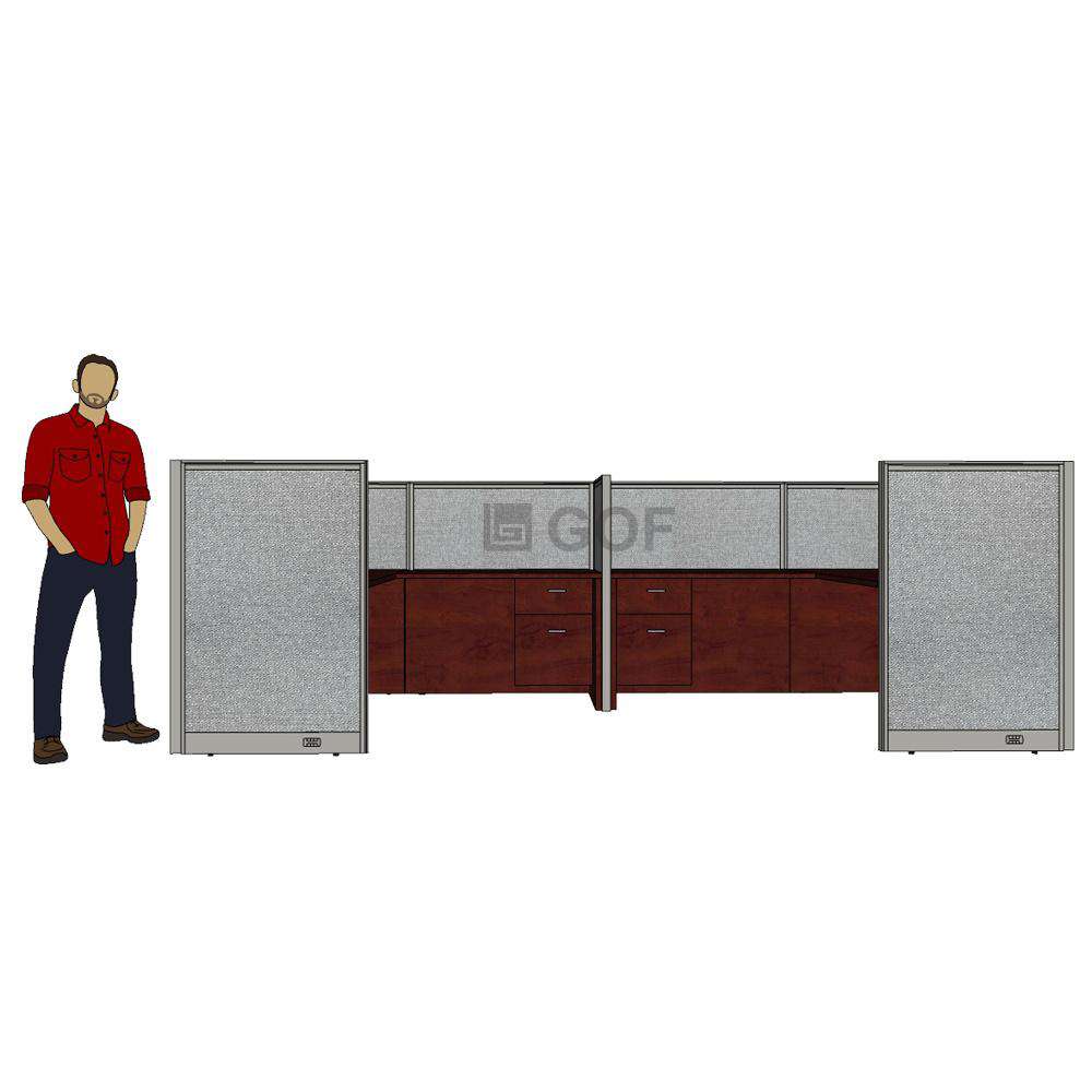 GOF Double 4 Person Separate Workstation Cubicle (10'D x 13'W x 4'H-W) / Office Partition, Room Divider - Kainosbuy.com