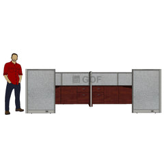 GOF Double 4 Person Separate Workstation Cubicle (11'D x 12'W x 4'H-W) / Office Partition, Room Divider - Kainosbuy.com