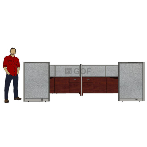 GOF Double 4 Person Separate Workstation Cubicle (12'D x 12'W x 4'H-W) / Office Partition, Room Divider - Kainosbuy.com