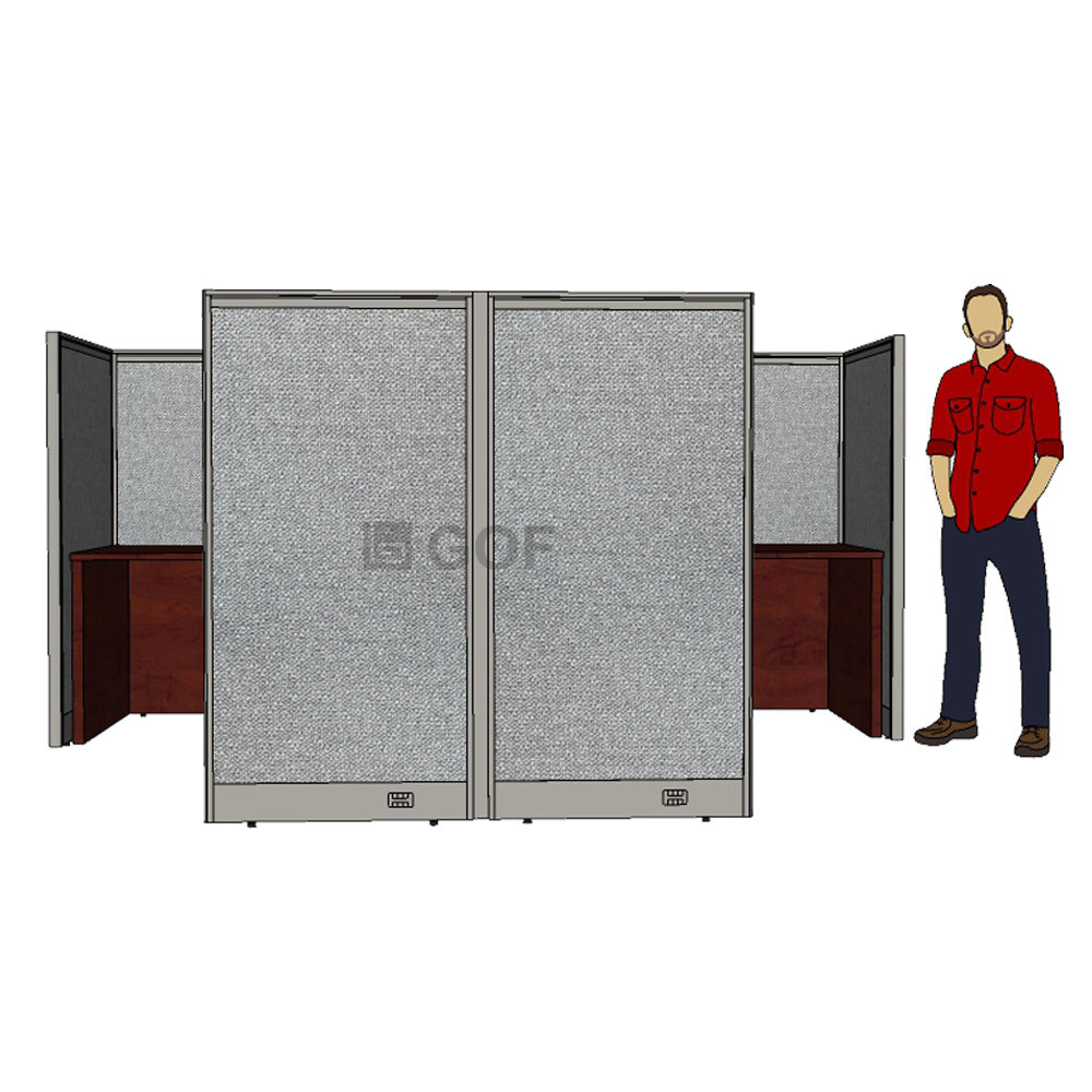 GOF Double 2 Person Workstation Cubicle (10'D x 6.5'W x 5'H) / Office Partition, Room Divider - Kainosbuy.com