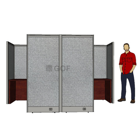 GOF Double 2 Person Workstation Cubicle (10'D x 6'W x 6'H) / Office Partition, Room Divider - Kainosbuy.com