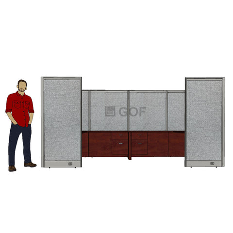 GOF Double 4 Person Workstation Cubicle (12'D x 14'W x 6'H) / Office Partition, Room Divider - Kainosbuy.com