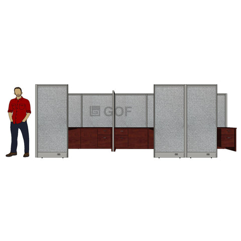 GOF Double 6 Person Separate Workstation Cubicle (C-12'D x 18'W x 6'H-W) / Office Partition, Room Divider - Kainosbuy.com