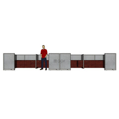 GOF Double 8 Person Separate Workstation Cubicle (10'D  x 24'W x 4'H -W) / Office Partition, Room Divider - Kainosbuy.com