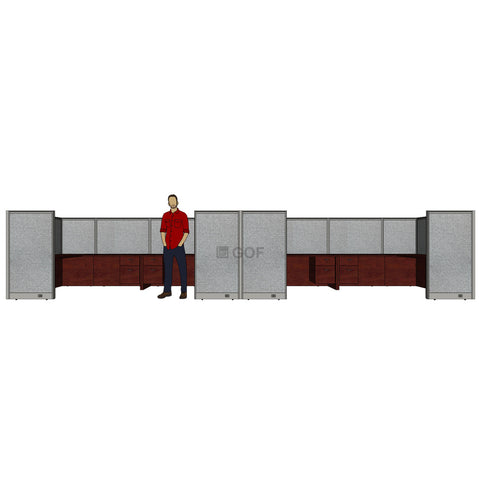GOF Double 8 Person Workstation Cubicle (10'D x 26'W x 5'H) / Office Partition, Room Divider - Kainosbuy.com