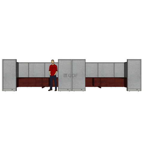 GOF Double 8 Person Workstation Cubicle (11'D x 26'W x 6'H) / Office Partition, Room Divider - Kainosbuy.com