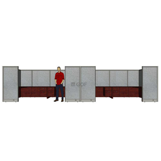 GOF Double 8 Person Workstation Cubicle (12'D x 28'W x 6'H) / Office Partition, Room Divider - Kainosbuy.com