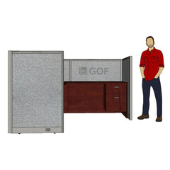 GOF 1 Person Workstation Cubicle (6'D x 6'W x 4'H) / Office Partition, Room Divider - Kainosbuy.com