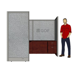 GOF 1 Person Workstation Cubicle (5.5'D x 6.5'W x 6'H) / Office Partition, Room Divider - Kainosbuy.com