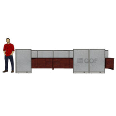 GOF 3 Person Workstation Cubicle (5.5'D  x 19.5'W x 4'H) / Office Partition, Room Divider - Kainosbuy.com