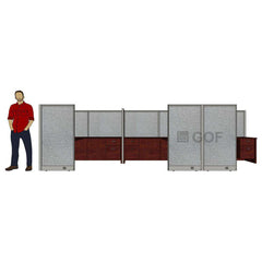 GOF 3 Person Workstation Cubicle (6'D  x 18'W x 5'H) / Office Partition, Room Divider - Kainosbuy.com