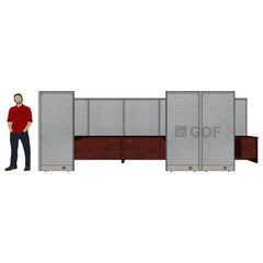 GOF 3 Person Workstation Cubicle (6'D  x 21'W x 6'H) / Office Partition, Room Divider - Kainosbuy.com