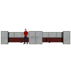 GOF 4 Person Workstation Cubicle (6'D  x 28'W x 5'H) / Office Partition, Room Divider - Kainosbuy.com