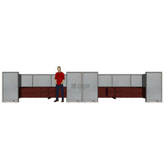 GOF 4 Person Separate Workstation Cubicle (5'D x 24'W x 5'H -W) / Office Partition, Room Divider - Kainosbuy.com