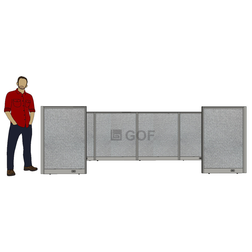 GOF 2 Person Workstation Cubicle (5'D  x 12'W x 4'H) / Office Partition, Room Divider - Kainosbuy.com