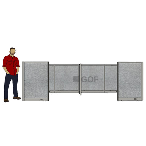 GOF 2 Person Separate Workstation Cubicle (5'D x 12'W x 4'H-W) / Office Partition, Room Divider - Kainosbuy.com