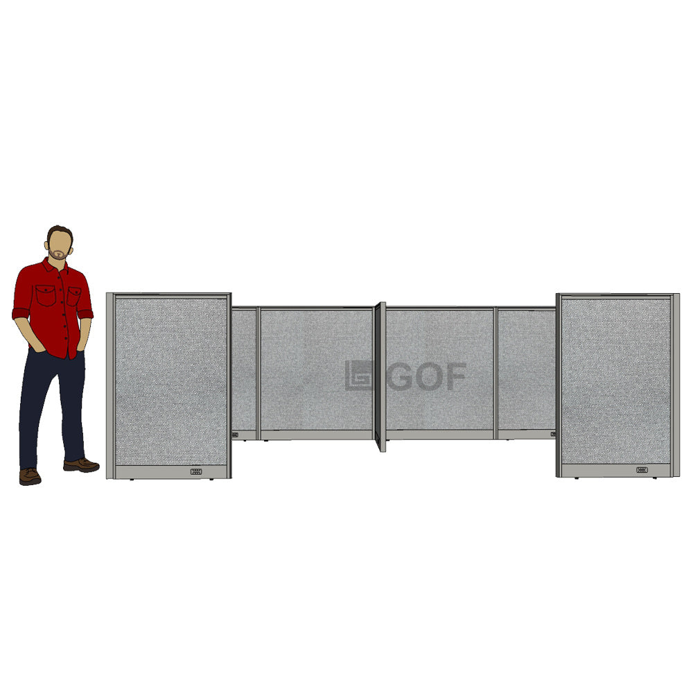 GOF 2 Person Separate Workstation Cubicle (C-6'D  x 12'W x 4'H -W) / Office Partition, Room Divider - Kainosbuy.com